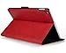 Bear Motion Case for Apple iPad Air 2 (iPad 6) - Luxury Top Layer Buffalo Hide Vintage Leather Case for Apple iPad Air 2 Support Smart Cover Function (iPad Air 2, Curve Black/Red)