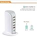 USB Charging Station/Hub, INNLIFE 40W/8A 5-Port USB Wall Charger Power Adapter Desktop Charger for iPhone, iPad, Samsung Galaxy S7/S6/Edge, Note 5, LG G5 and More (White)