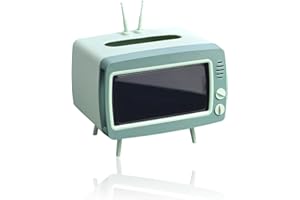 CQUUKOI Fun Cute TV Tissue Box Holder,Multi Functional Square Tissue Box Cell Phone Holder for All Smartphone Toilet Paper Napkin Box Desktop Decoration for Room Bathroom Kitchen Dining (Green)