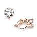 Mariell Rose Gold CZ Crystal Wedding Clip On Stud Earring for Brides, Bridesmaids, Prom, Birthday Gift