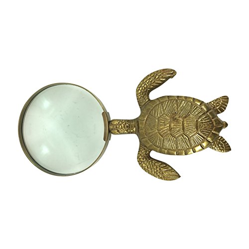 Magnifying Glass with Brass Sea Turtle Handle by Madison Bay - 6.75L