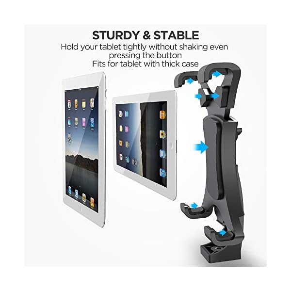 ipow Universal Tablet Stativ Halterung Halter Clip Mount Adapter kompatibel mit Selfie Stick Stange Kamera Stativ Tri-pod, Inklusive 1/4" Schraubenkopf für Meisten 4.8-7.8 Zoll Tablet – Bild 5