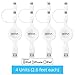 [Apple MFi Certified][4-Pack] Skiva Cord2Go Duo (2.6ft/0.8m) Retractable Flat Charge and Sync 2-in-1 Cable with Lightning & microUSB connectors for iPhone X 8 8Plus 7 7+, Samsung & More [Model:CB146]