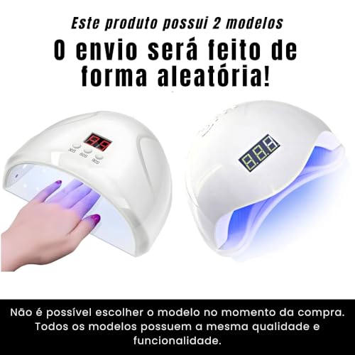 Cabine LED UV para Unhas Gel - Secagem Rápida de Esmalte - Temporizador 30 60 90s - Uso Profissional e Doméstico - Portátil Secador de Unhas UV LED - UpShop