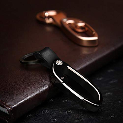Apor Premium Key Chain Zinc Alloy and Leather Car Business Keychain with 2 Key Rings and Gift Box Idea for Men and Women - Thumbnail 3