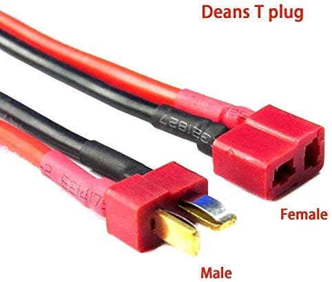 YUNIQUE GREEN-CLEAN-POWER - Deans T to Tamiya Adapter Cable for RC Vehicles and Lipo Batteries, Transparent Red Black - Image 5