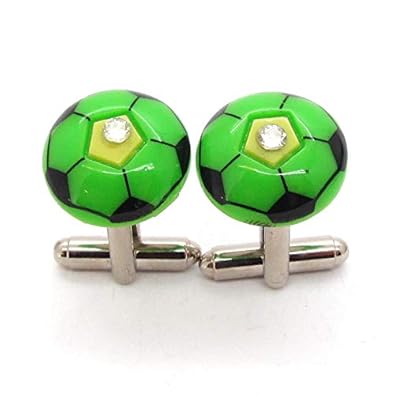 Charms for Pals Gemelos redondos Balón Fútbol Negro Verde: Amazon ...