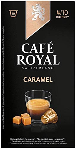 Café Royal Caramel Flavoured Edition, 100 Nespresso kompatible Kapseln, 10er Pack (10 x 10 Kaffeekapseln)