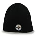 Reebok Pittsburgh Steelers Black Skull Cap - NFL Cuffless Beanie Knit Hat primary
