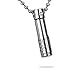 HooAMI Stainless Steel Only Love Perfume Bottle Urn Pendant Necklace - Memorial Ash Keepsake - Cremation Jewelry Silver
