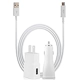 Fast Adaptive Charging Combo! OEM Authentic Samsung Travel Charger+Car Charger+5 foot Micro USB 2.0 Data Charging Cable for Galaxy Note 4 5 S6 S6 Edge + S7 S7 Edge EP-LN915U EP-TA20JWE ECBDU4EWE