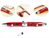 Multi-Functional 3 in 1 Spinner Pen - Ball Point Stress Pen, with Spinner and Stylus - Black Ink Stylus Pen - Cool Multi Tool Pen, New Design Think Pen - Stress Reducer  - Perfect Gift Idea (Red)