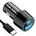 Updated Version USB C Car Charger, Total 36W Dual Type C PD Car Charger with 18W Power Delivery & Quick Charge 3.0 for iPhone 11/11 Pro/11 Pro MAX/XS/XR/X/8, iPad Pro/Air/Mini, Galaxy Series and More primary