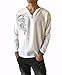 Men's White Dragon Shirt 100% Cotton Hippie Top