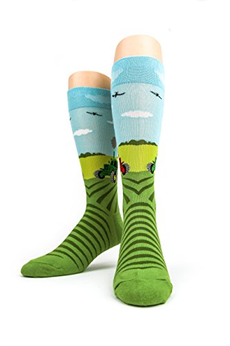 Foot Traffic, Men's Special Interest Socks, Tractor (Shoe Sizes 7-12)