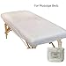 PDTXCLS 10 Ct. White Non-Woven Disposable Elastic Fitted Bed Sheets Cover Massage Table Facial Chair for Spa, Beauty Salon, Medical Clinics, Size: 87