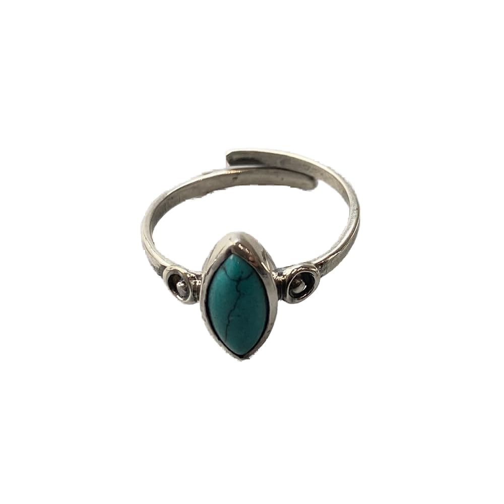 VIE Boho Solitaire Teardrop Ring, Turquoise
