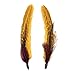 Zucker - Hat Feather Trims - Roaring 20s Flapper Style Feather Pick - Costume - Cosplay - Millinery - Floral Arrangements - Black/Fig/Marigold/Natural - Pheasant Hackle Feather