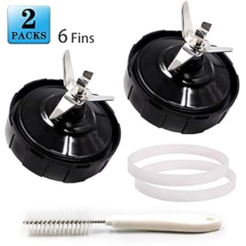 AxPower 6 Fins Extractor Blades Replacement Part Bottom Blade for Ninjia Blender for Nutri Ninja Auto iQ BL450-70 BL451-70 BL454-70 BL455-70 BL482-70 (2 Pack, 6 Fins)