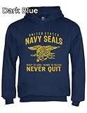 Green Turtle - United States Navy Seal Blue Large Hoodie