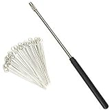 OESS Reusable Inoculating Loop with 50pcs 10uL Nichrome Needle Tips Inoculation Loop for Bacterial Tissue Culture