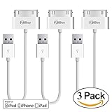 iPhone 4s Short Cable, 3-Pack ZiBay 30-Pin USB Sync and Charging Data Cable for iPhone 4/4S, iPhone 3G/3GS, iPad 1/2/3, and iPod (7 INCH) (3-PACK)