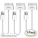 iPhone 4s Short Cable, 3-Pack ZiBay 30-Pin USB Sync and Charging Data Cable for iPhone 4/4S, iPhone 3G/3GS, iPad 1/2/3, and iPod (7 INCH) (3-PACK)
