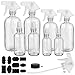 ESARORA Glass Spray Bottle, Clear Glass Spray Bottle Set for Essential Oils - Cleaning Products - Aromatherapy (16OZ x 2, 8OZ x 2, 4OZ x 2, 2OZ x 2)