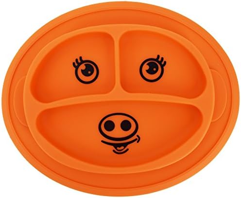 Giggle Burp Silicone Baby Placemat For Children, Toddlers, Kids, and Babies - Orange Pig Silicone Placemats For Kids