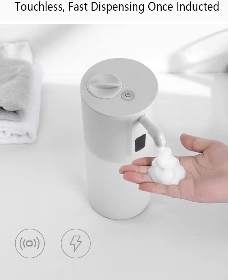 Lupekabe Automatic Soap Dispenser Touchless Foaming Soap Dispenser 350ml / 12oz, Hand Sanitizer Dispenser Hands Free Foam Soap Dispenser for Bathroom, Kitchen (White)