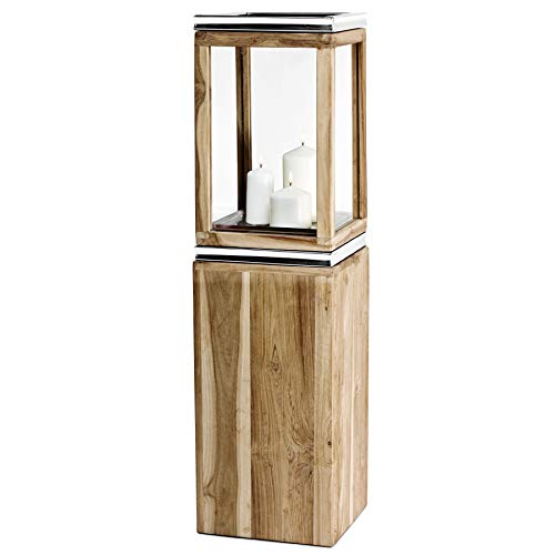 EDZARD Floor Lantern Dubai (H 95 cm), Solid Teak Wood