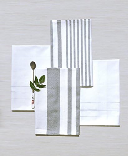 Kitchen Towels Dish Cloth (4 Pack) Machine Washable Pure Cotton Ultra Absorbant Kitchen Dishcloths Towel Tea Towels (15 x 22 Inch) by Vissage