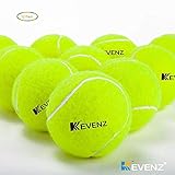 KEVENZ 12-Pack Standard Pressure Training Tennis Balls, Highly Elasticity, More Durable, Good for Beginner Training Ball