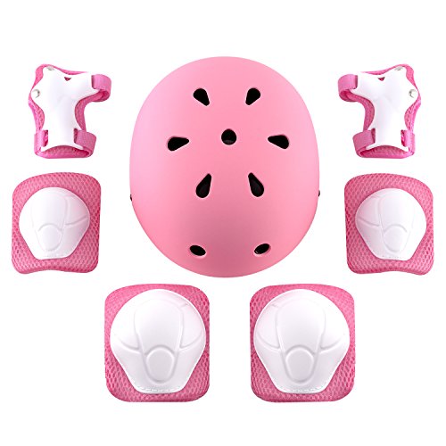Anharluka Kids Sport Protective Gear, Helmet and Pads of Wrist, Elbow, Knee, for Bike Skateboard Skate Scooter