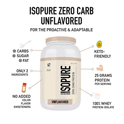 Isopure Protein Powder, Whey Protein Isolate Powder, 25g Protein, Zero
