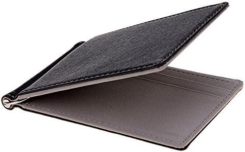 Minimalist Men Money Clip Wallet Bifold ,Slim Card Holder Wallet to keep your Business Documents Organized,Gray