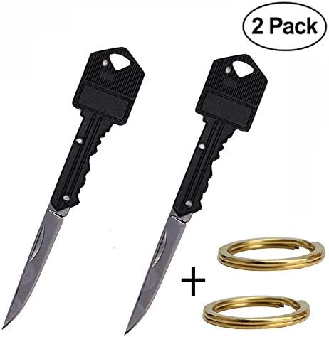 VIOLET JEWELLERY 2 Pack Folding Knife Keychain, Folding Pocket Knife with Durable Brass Key Rings