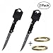 VIOLET JEWELLERY 2 Pack Keychain Folding Pocket Key Knife (Black)
