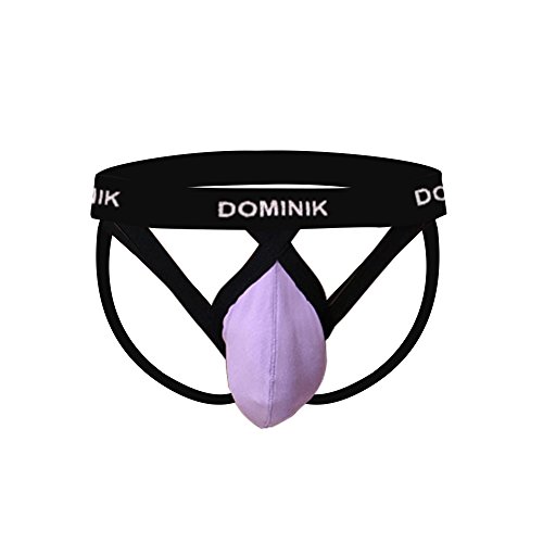 Dominik Jock Straps Thong Underwear, 10 Colors, Mens (L, English Lavender) - Thumbnail 4