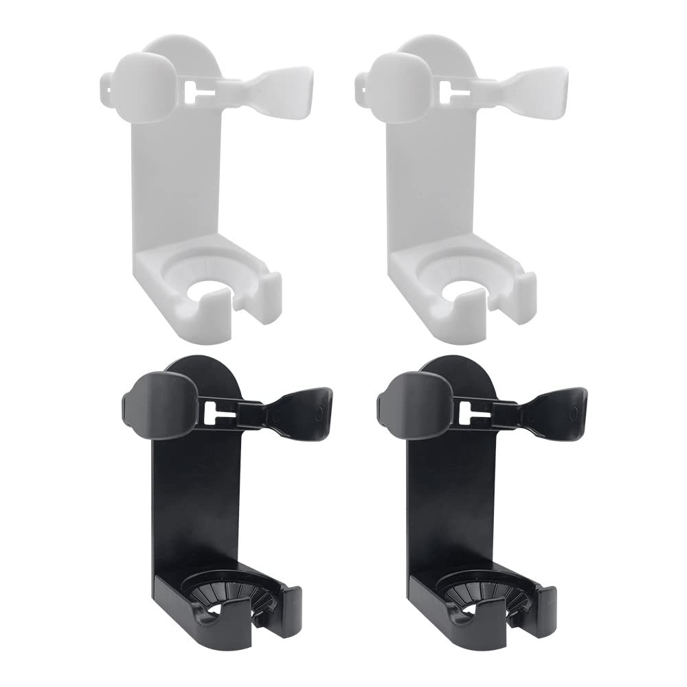 XINGSUI Wall-Mounted Toothbrush Organizer-4 Pcs Wall Mounted Electric razor Holder,Car phone holder,for Living Room Kitchen Bathroom Bedroom(2 Black+2 White)