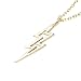 Spinningdaisy Handcrafted Brushed Metal Lightning Bolt Necklace Gold