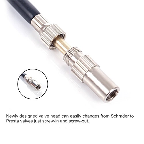 image for Allnice Bicycle Pump, Large Gauge 160 PSI Alloy Aluminum Floor Bike Pu