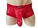 Semboon Men's Transparent Soft Mesh Cock Sheath Boxer Briefs Trunks Underwear Red