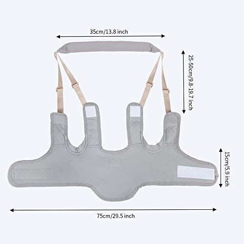 Happy Walk Baby Walking Harness Cotton 2 in 1 Removable Toddler Walk Learning Assistant Belt Protective Breathable Adjustable Safety Leash for 9-17months, Gray - Thumbnail 3