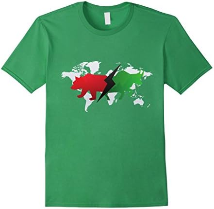 Mens Bull vs. Bear T-Shirt stock market trading long short tee Small Grass