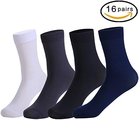 16 Pairs Cool and Comfort Elastic Ankle Socks,Business Casual,Fashion,Breathable Sports Socks,Black/White/Gray/Navy