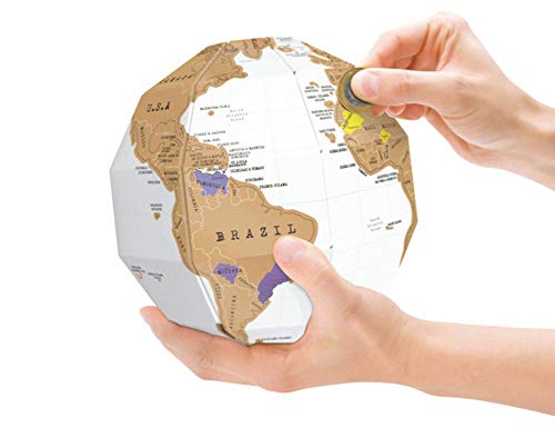 Jitejoe Scratch Off World Map Poster, Travel Map with US States and
Country Flags, Tracks Your Adventures for Travelers Interesting DIY
Spherical map 1 PCS