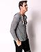 MODCHOK Men's Casual V Neck T-Shirt Long Sleeve Hoodie Sports Hooded Jacket Tops (L, Light Grey 1)