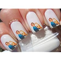 Rosie The Riveter Water Nail Art Transfers Stickers Decals - Set of 20