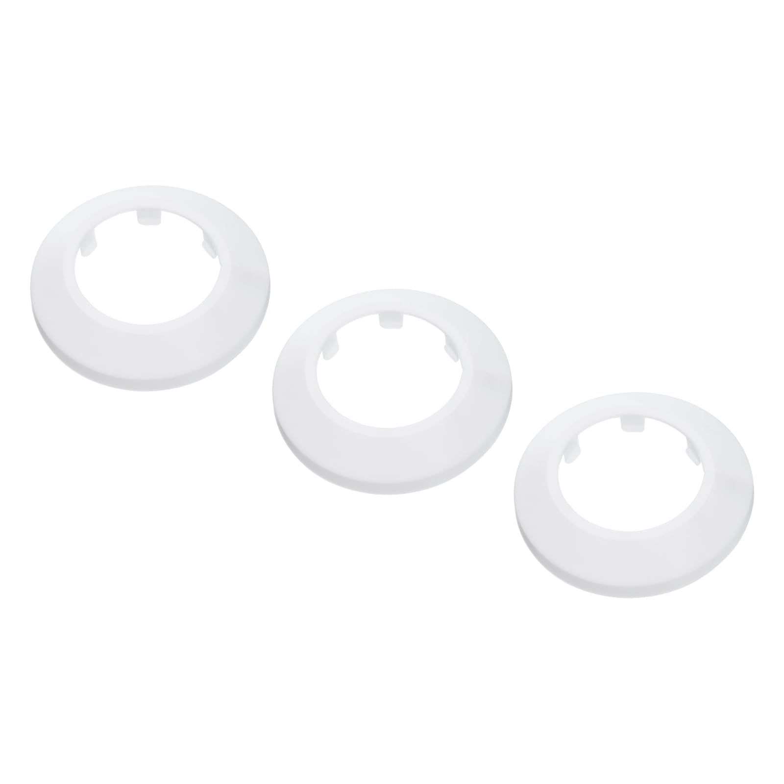 PATIKIL Water Pipe Cover Decoration Fit 1.97"/50mm, 3Pcs Flange Water Pipe PP Plastic Escutcheon Plate Collar Drain Line Cover Radiator for Wall Pipe Tube Decor, White
